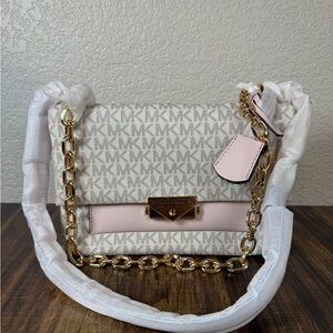 Michael Kors White and Pink Crossbody Bag